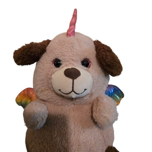 Unicorn KellyToy Puppy Dog Plush Stuffed Animal 11" Pink Blue Wings - Picture 6 of 10